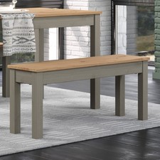 Linea Bench, Grey Wax Frame
