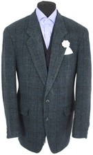 Harris Tweed Blazer Jacket 42R Windowpane Country Check Hacking Hunting Sports