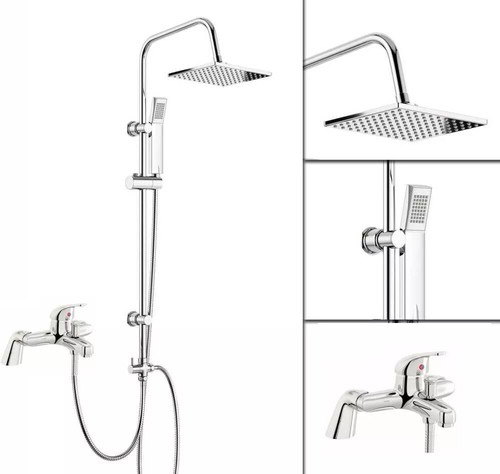 Shower kit twin head chrome - twin,