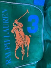 RALPH LAUREN Mini Duffel Bag Foldaway Green Orange Blue Sports Classic Logo Polo