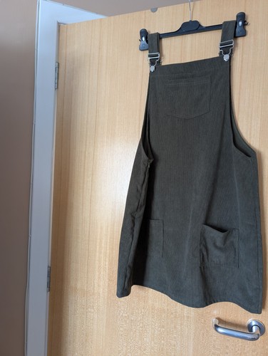 Green cord pinafore - mini, dress