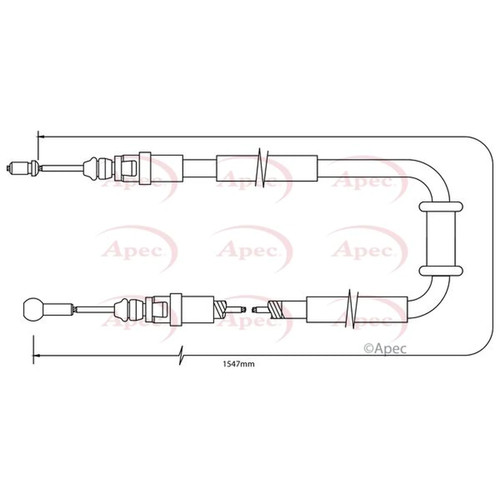 Apec handbrake cable right - handbrake,
