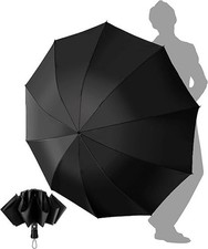 Umbrella Windproof Strong Travel Compact Automatic Large Black Folding Umbrellas