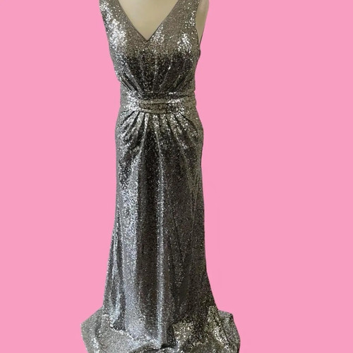 Silver sequin maxi - maxi, dress