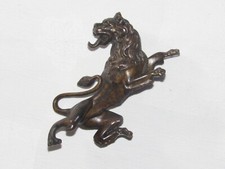 09J15 Small Antique Bronze Lion Sculpture Statue Clock Ornament ? 19th