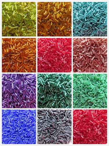 Glass bugle beads - beads, 500