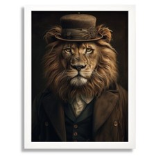 Lion In A Suit Print Animal