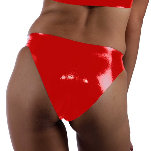 Latex rubber red bikini - rubber,