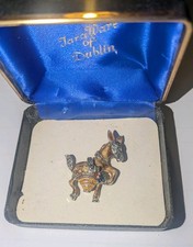 Vintage Donkey Brooch Enamel