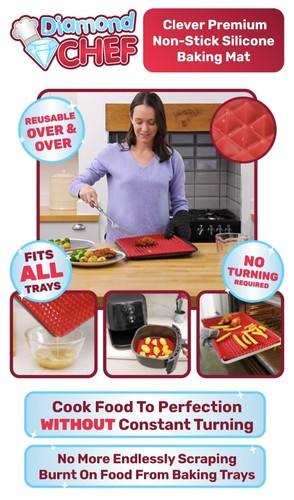 Diamond chef silicone oven mat - diamond,
