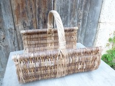 Vintage Large Genuine French Harvest Log Fireside Wicker Basket 52cm Long