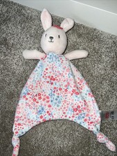 LITTLE NUTMEG FLORAL BUNNY COMFORTER SOFT TOY PINK RABBIT BLANKIE MORRISONS NEW