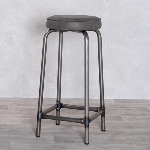 Bar stools faux leather grey - bar,
