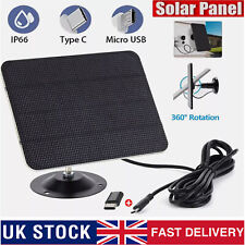 Solar Panel for USB/TypeC Power CCTV Camera Security Battery Charger Outdoor Cam