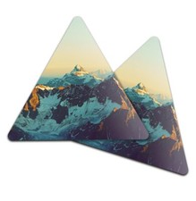 2x Triangle Coaster - Snowy Mountain Peak Alpine #13003