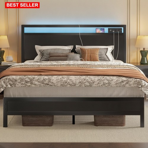 Bed frame queen size usb - queen,