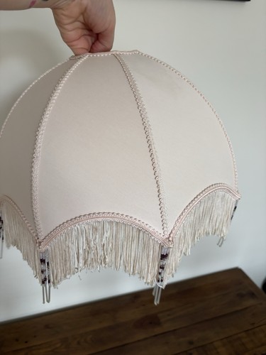Umbrella pink beaded fringe - pink,