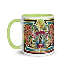 CLASSIC FAIRGROUND Artwork Mug LIME Green Funfair Ride Waltzer Skid Roundabout