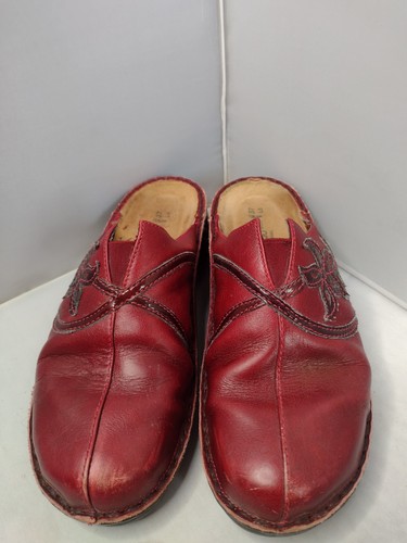 Naot mule leather red clogs - red,