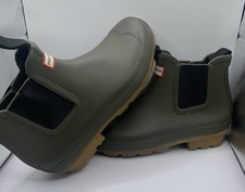 Hunter Chelsea Womens Green Slip On Short Wellies Size UK 9