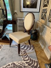 Exceptional!!! Giorgio Collection Cream leather oval side desk chair rrp £3,180