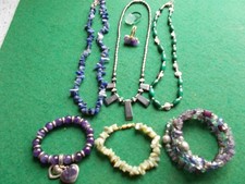 Small selection of costume jewellery some with semi precious stones