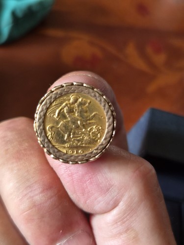 1910 gold half sovereign 9ct - sovereign,