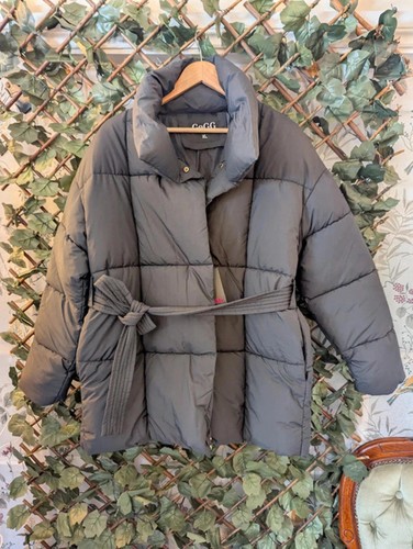 Ladies black belted puffer - ladies,