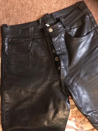 Vintage real leather jeans - real,