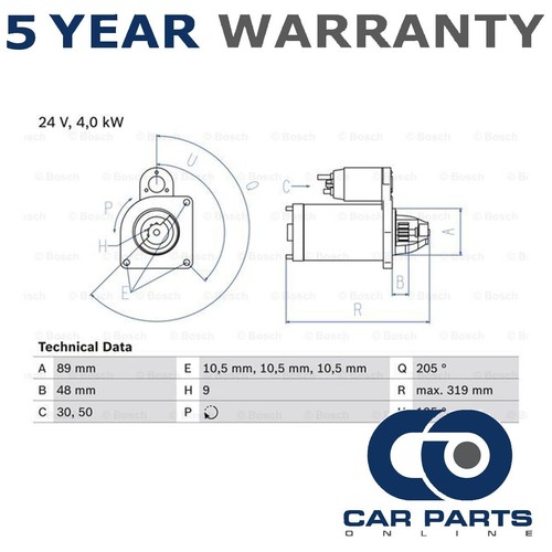 Starter motor cpo fits - motor,