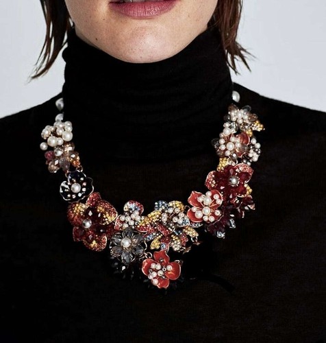 Zara necklace beaded - beaded, collar
