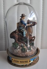 Rare Vintage Franklin Mint John Wayne THE WAR WAGON Hand Painted Dome Figurine