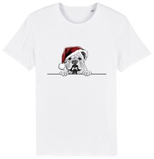 ENGLISH BULLDOG Christmas Dog T-Shirt Mens Womens Kids Dogs Gift Clothing Puppy