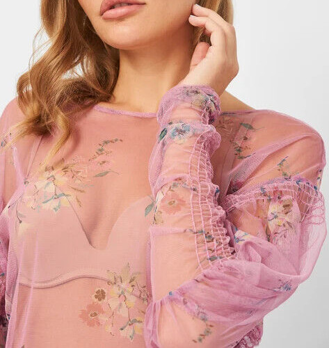 Zara women pink floral - pink, mesh