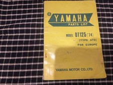 yamaha DT125 factory parts list 1974
