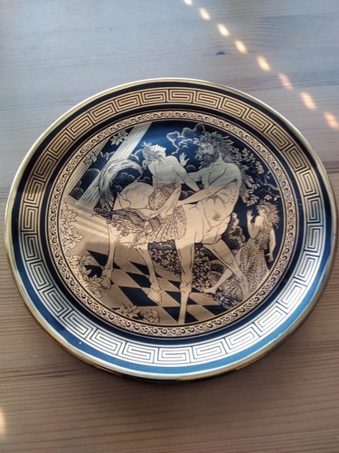 Vintage greek decorative plate - vintage,