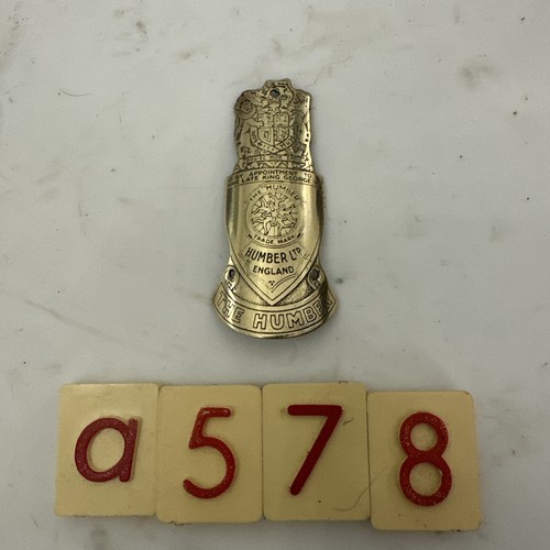 Brass humber head tube - humber, badge