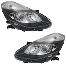 Headlights Black Clear Glass