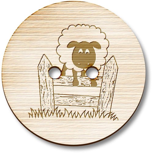Jumping sheep wooden - sheep', buttons