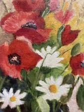 Vintage Oil Painting Poppies +