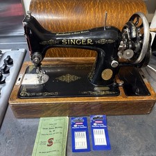 Vintage Singer Hand Crank Sewing Machine 1932 New Jersey In Original Box