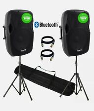 *HIRE ONLY* 2x PRO AP1200 Active PA Speaker System 12" Bluetooth DJ Disco Sound