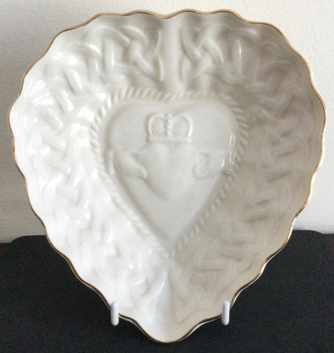 Belleek claddagh heart shaped - belleek,