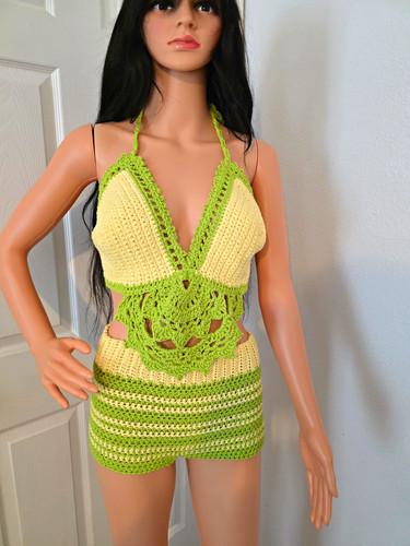 Crochet piece set halter tie - set,