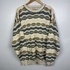 Vintage Coogi Jumper Crossings, 3D Textured Knit Sweater 90s Made in USA, Large