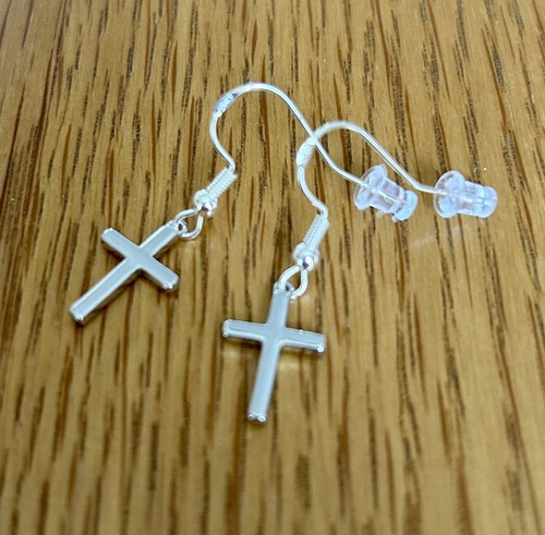 Cross earrings sterling - cross,