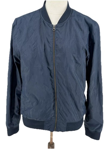Navy blue zip bomber - blue,