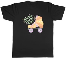Roller Derby Girl Mens T-Shirt Roller Skates Skater Sport Unisex Tee Gift