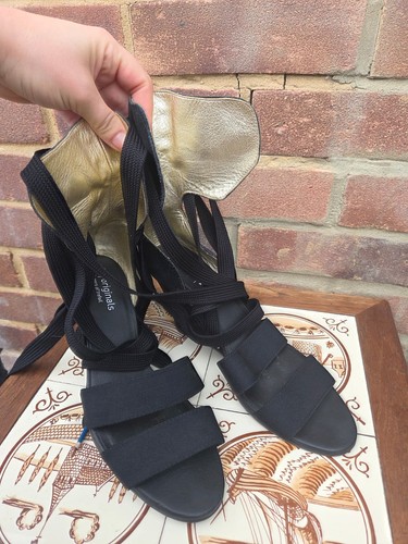 Adidas black wedge sandals - black,