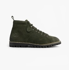 Popps 1961 Mens Casual Lace-Up Comfort Suede Monkey Boots-Green